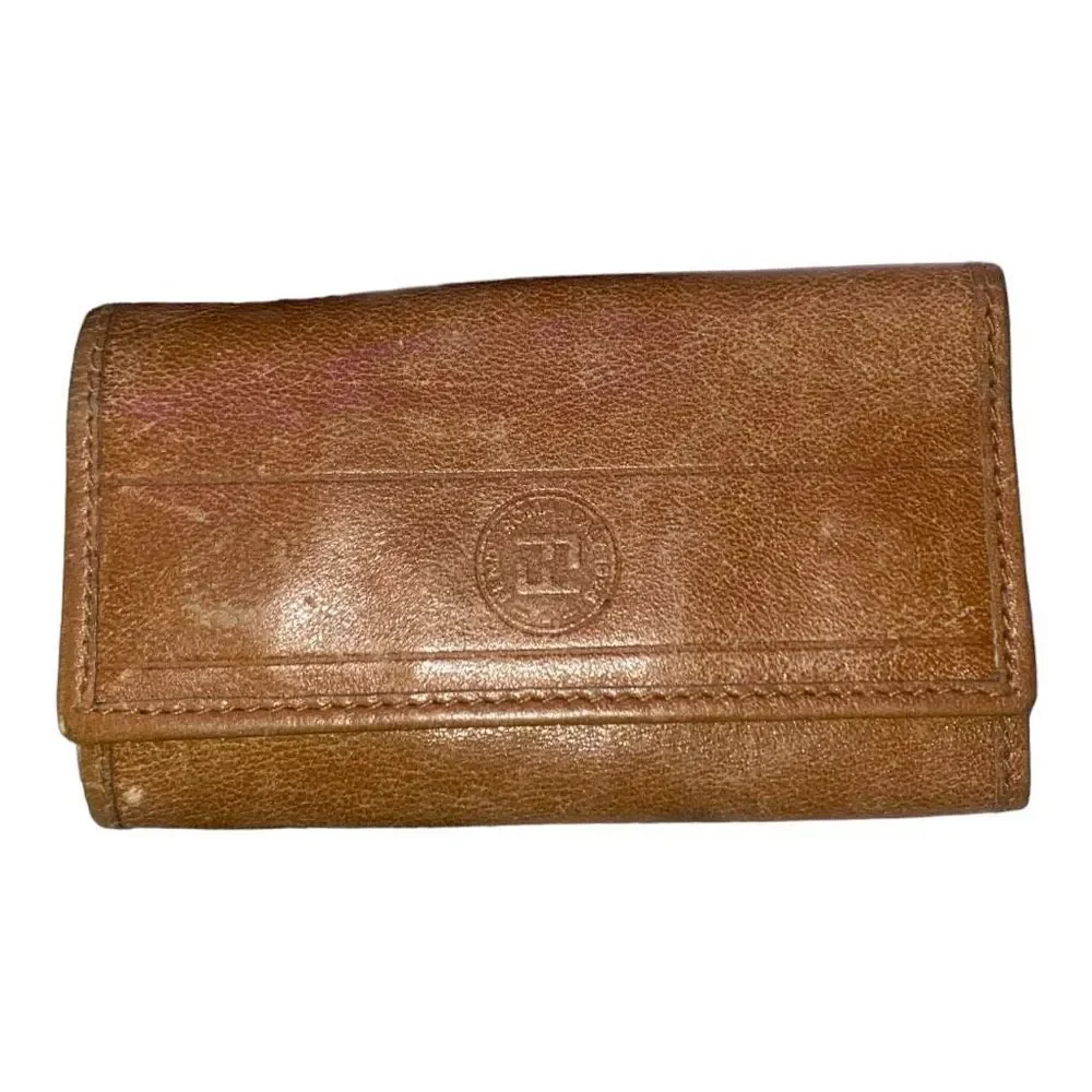 🔑 Vintage‎ FENDI Italy Leather Key Holder Wallet 6-Hook Snap Closure